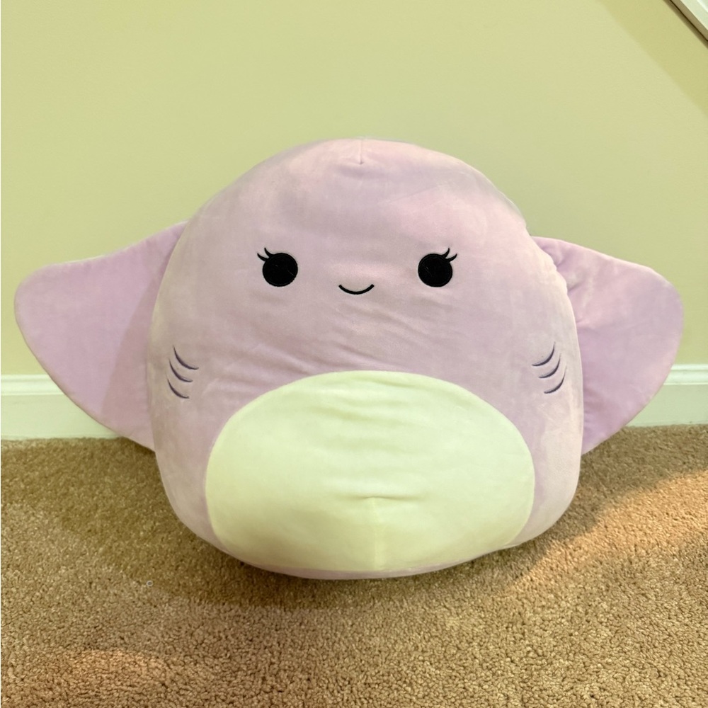 16” Aziza Purple and White Stingray Squishmallow